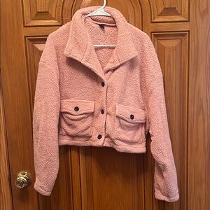 Women's Pink Sherpa Jacket